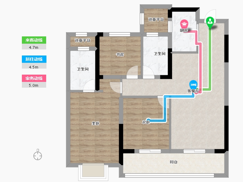 浙江省-杭州市-香栖天第-79.20-户型库-动静线