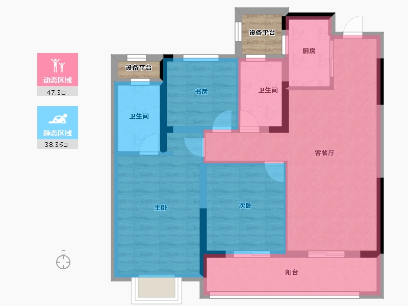 浙江省-杭州市-香栖天第-79.20-户型库-动静分区