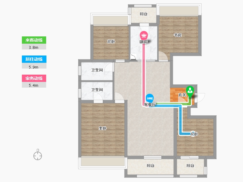 江苏省-扬州市-中信泰富锦辰-109.59-户型库-动静线