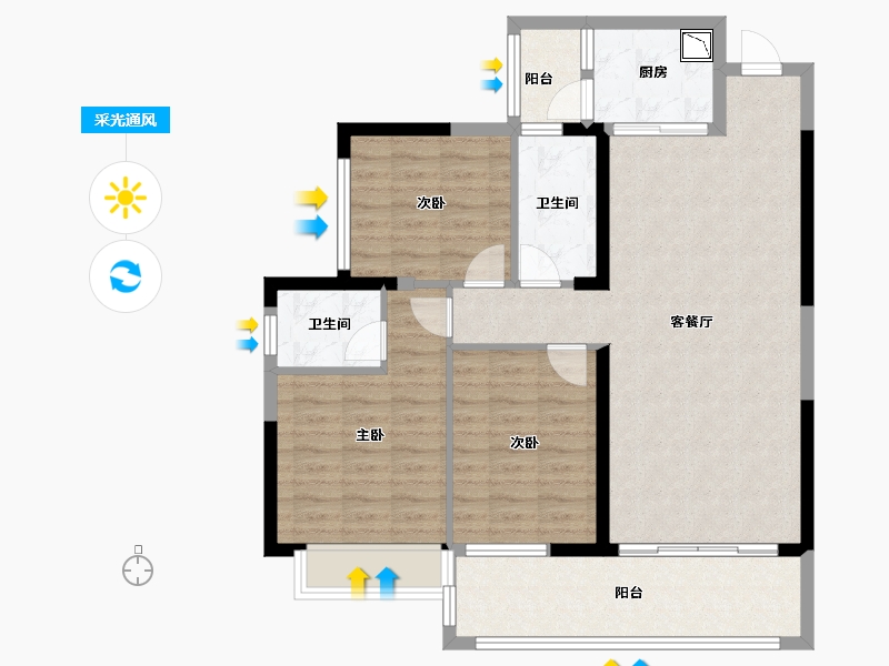 广西壮族自治区-桂林市-新外滩-94.30-户型库-采光通风