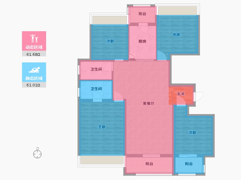 江苏省-扬州市-中信泰富锦辰-109.59-户型库-动静分区