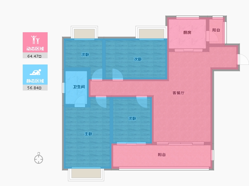 云南省-西双版纳傣族自治州-万科・大都会-108.00-户型库-动静分区