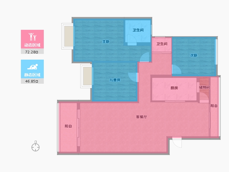 广东省-东莞市-中惠沁林山庄-108.03-户型库-动静分区