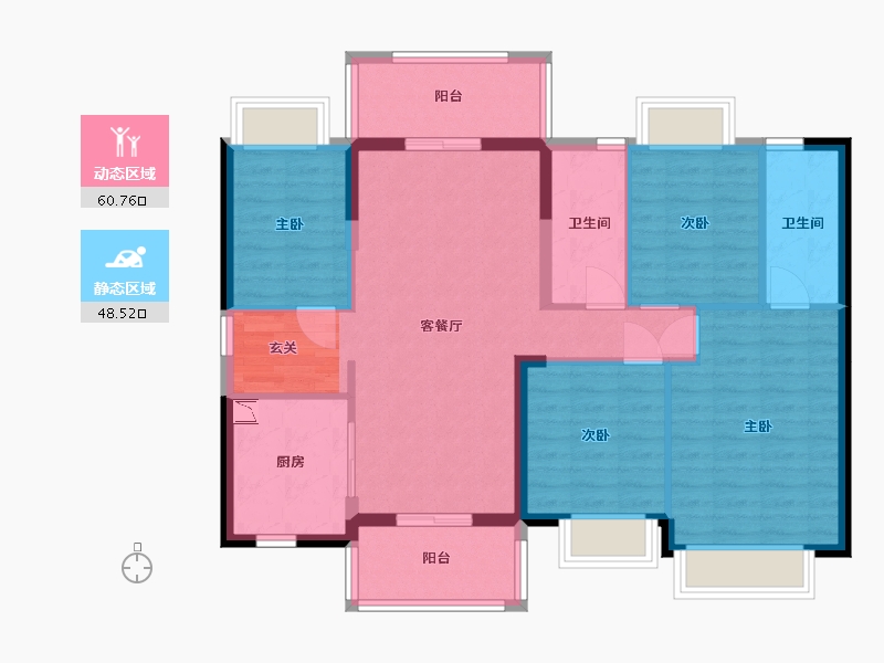 广东省-东莞市-佳兆业时代・芳华-97.79-户型库-动静分区