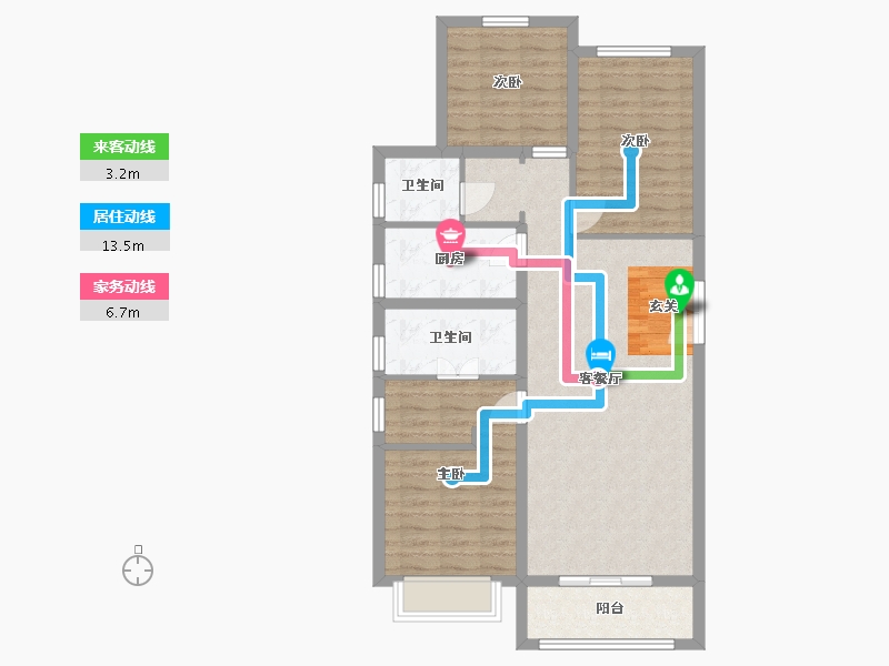 河北省-石家庄市-滨江荣盛华府-90.14-户型库-动静线