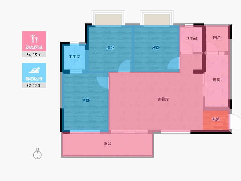 四川省-广安市-和喜・公园学府-74.99-户型库-动静分区