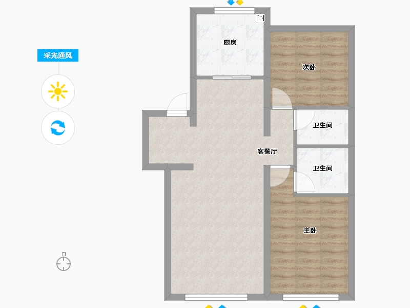 河北省-秦皇岛市-皓月・天墅-67.99-户型库-采光通风