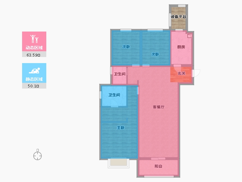 河北省-石家庄市-中冶德贤华府-104.48-户型库-动静分区