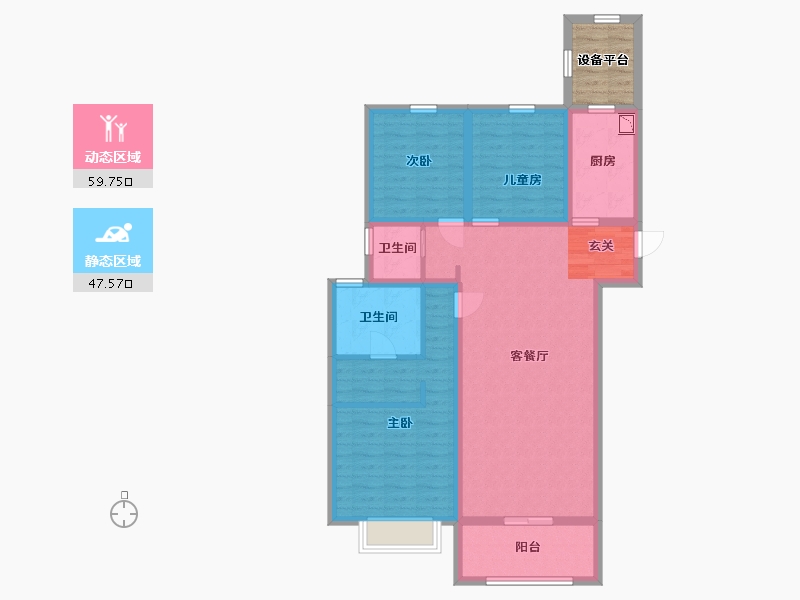 河北省-石家庄市-中冶德贤华府-99.68-户型库-动静分区