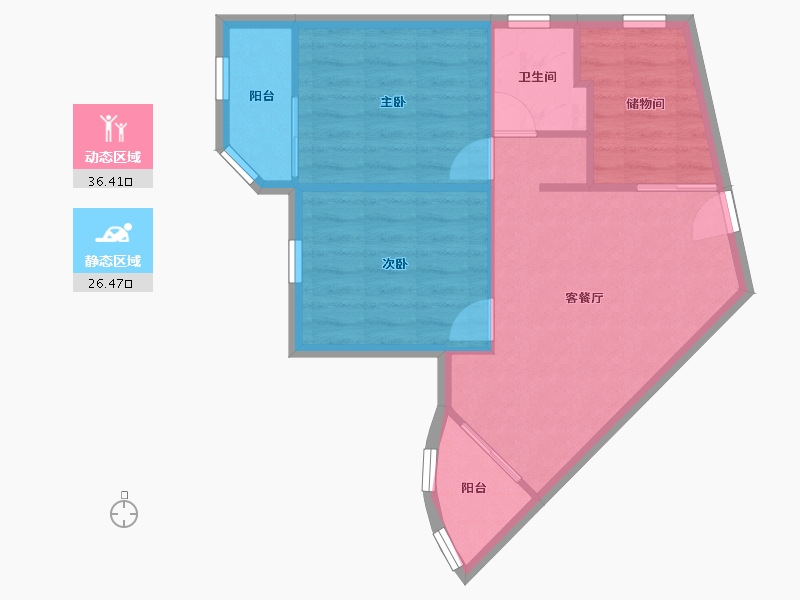 广东省-深圳市-大信大厦-57.12-户型库-动静分区