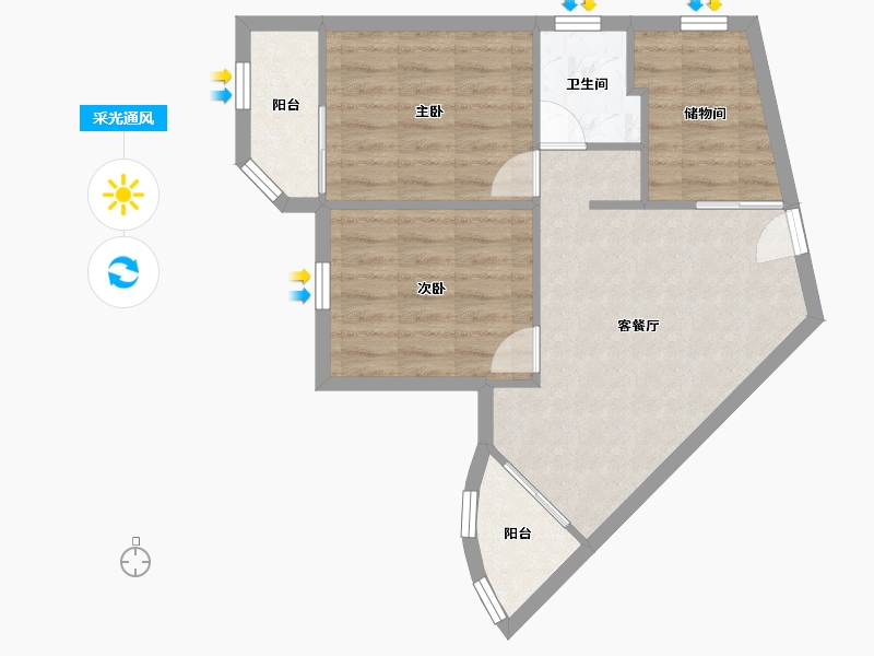 广东省-深圳市-大信大厦-57.12-户型库-采光通风