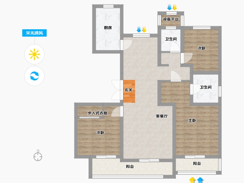 河北省-承德市-君御府-90.55-户型库-采光通风