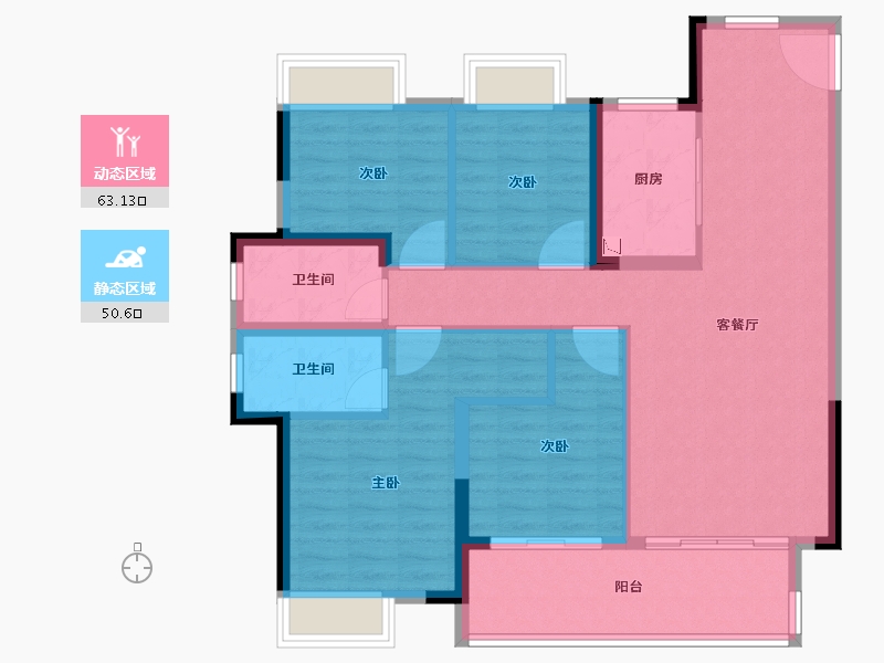 江西省-赣州市-嘉福・樾府-102.41-户型库-动静分区