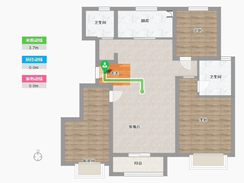 天津-天津市-北科建水岸华府-89.42-户型库-动静线