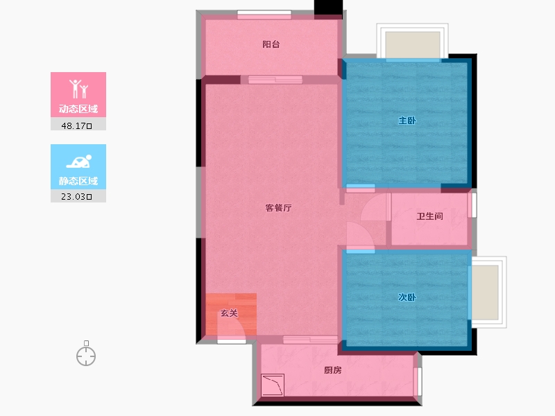 广西壮族自治区-北海市-汇联・海湾明珠二期-62.62-户型库-动静分区