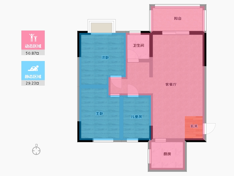 广西壮族自治区-北海市-汇联・海湾明珠二期-70.41-户型库-动静分区