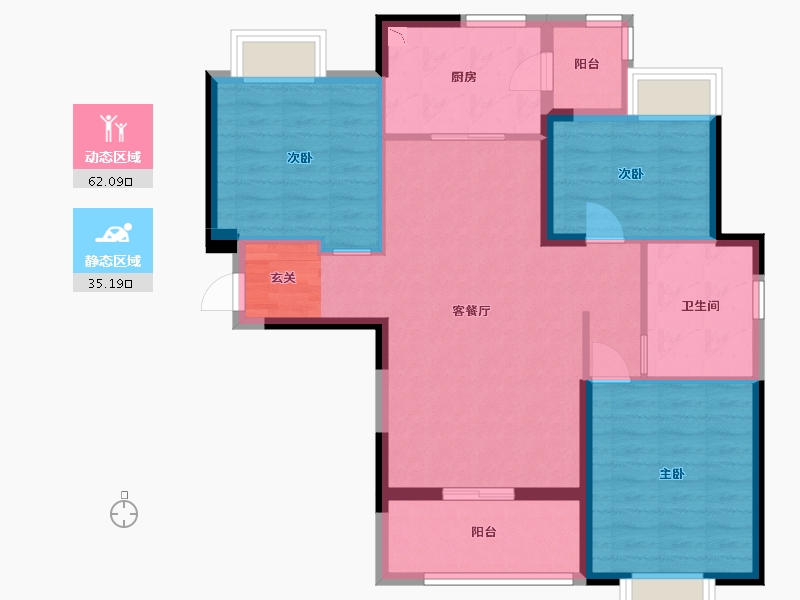 福建省-三明市-恒大御龙天峰-87.20-户型库-动静分区