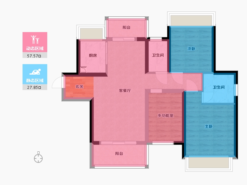 广东省-江门市-新会骏景湾・领誉-75.06-户型库-动静分区