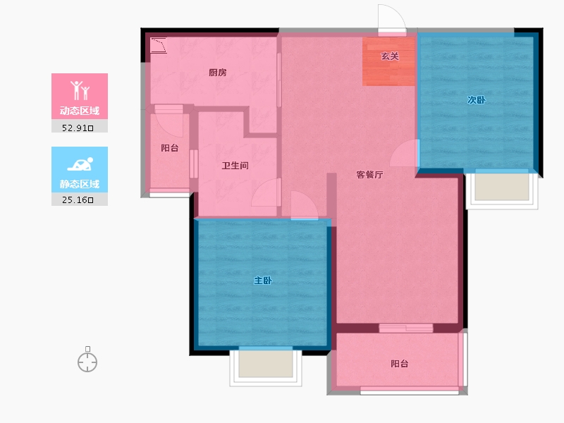 福建省-三明市-恒大御龙天峰-69.59-户型库-动静分区