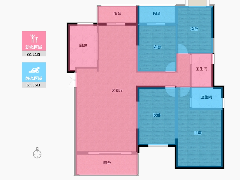 湖南省-永州市-金盘世界城-139.09-户型库-动静分区