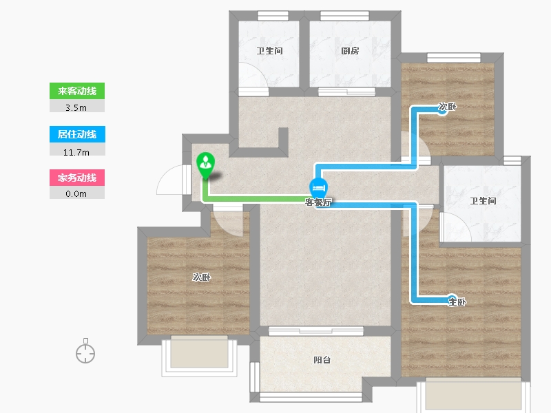 山东省-济南市-海信·瀚墨府-68.13-户型库-动静线