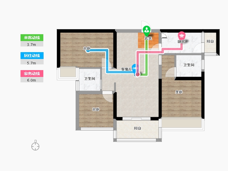 广东省-江门市-博富名苑-75.09-户型库-动静线