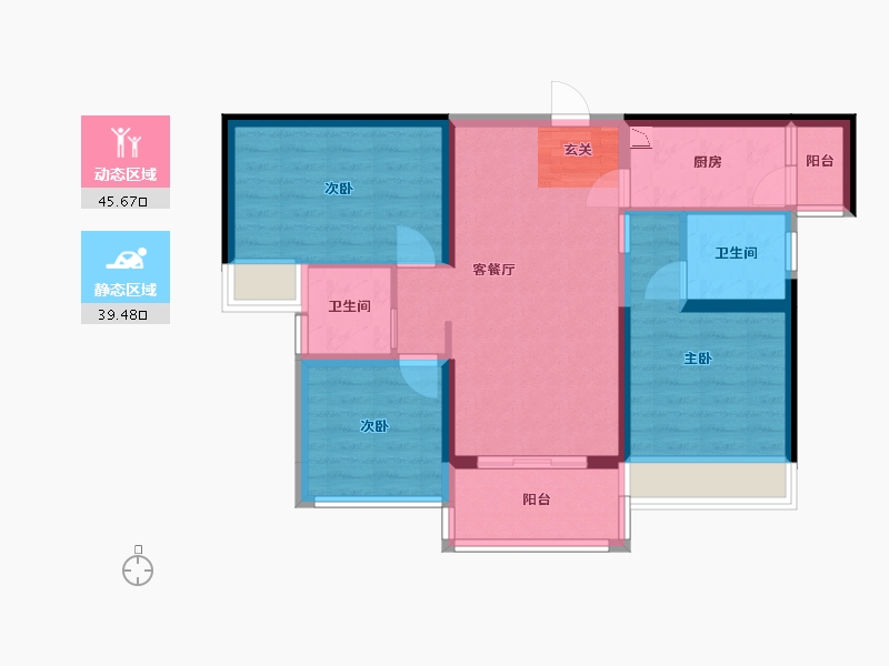 广东省-江门市-博富名苑-75.09-户型库-动静分区