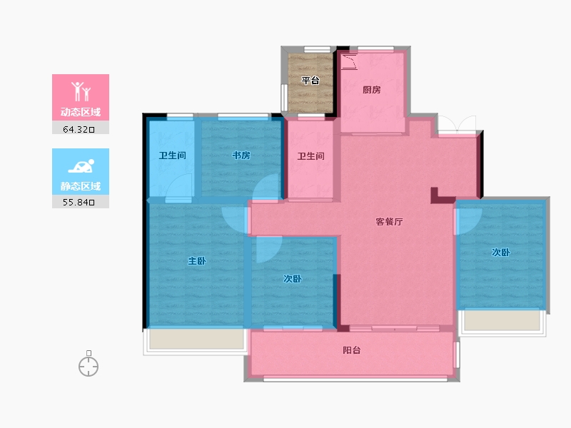 浙江省-温州市-世茂璀璨世家-111.21-户型库-动静分区