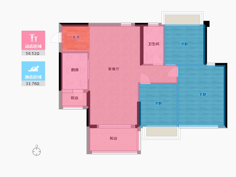 广东省-湛江市-奥园悦时代・熙园-81.60-户型库-动静分区