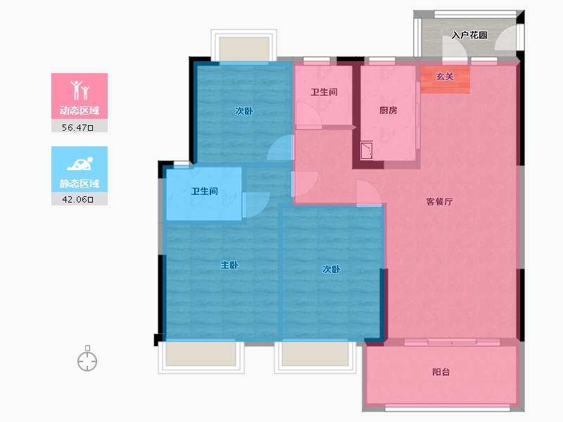 江西省-九江市-中辉御龙湾-92.80-户型库-动静分区