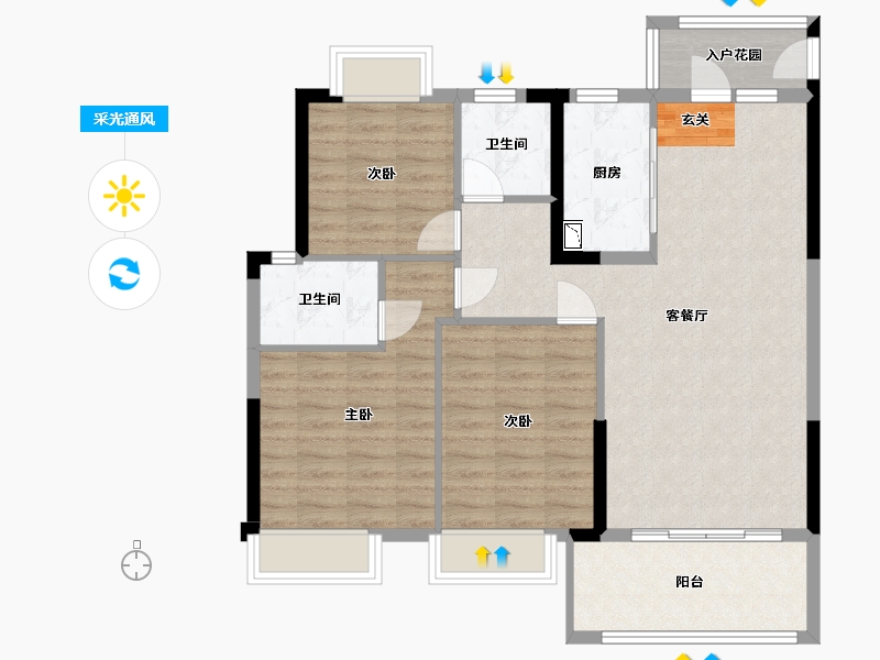 江西省-九江市-中辉御龙湾-92.80-户型库-采光通风