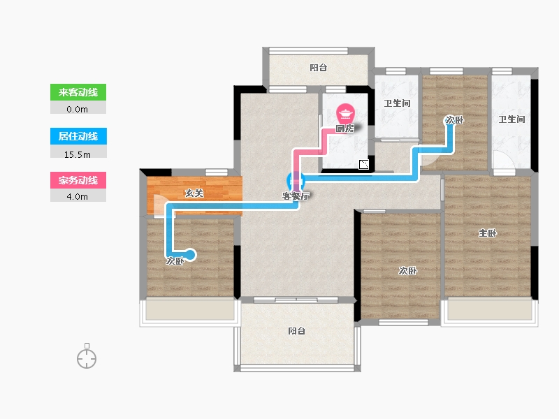 广东省-湛江市-碧桂园公园首府-104.36-户型库-动静线