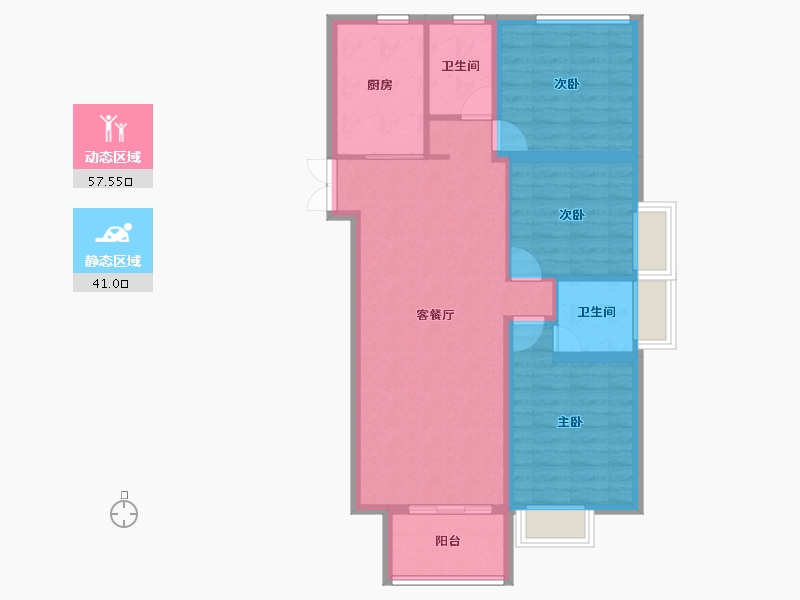 山东省-临沂市-格瑞斯小镇-88.86-户型库-动静分区