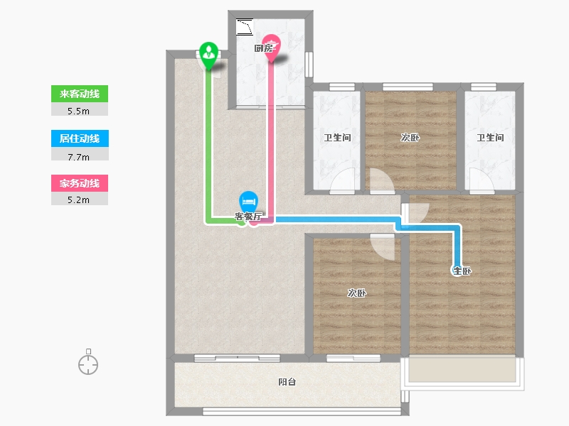 浙江省-温州市-九山金茂府-92.00-户型库-动静线