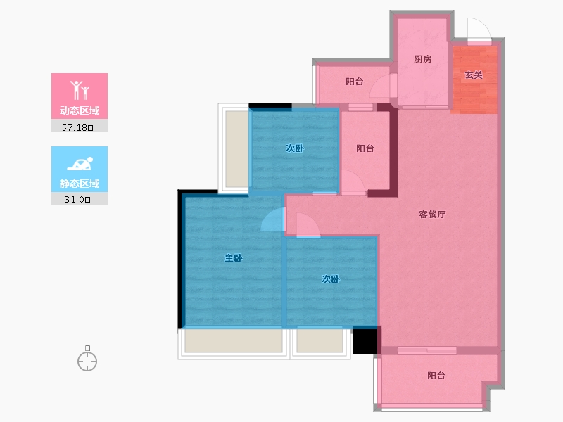 广东省-湛江市-奥园悦时代・熙园-79.18-户型库-动静分区