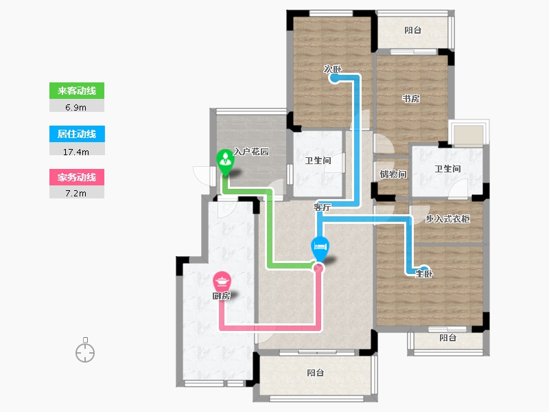 贵州省-贵阳市-黔灵半山-125.22-户型库-动静线