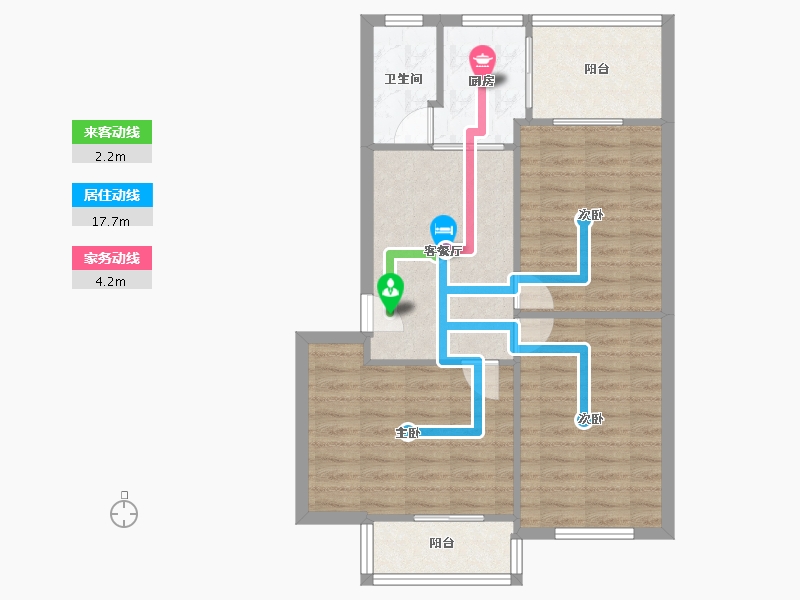 河北省-石家庄市-商业厅宿舍-71.17-户型库-动静线