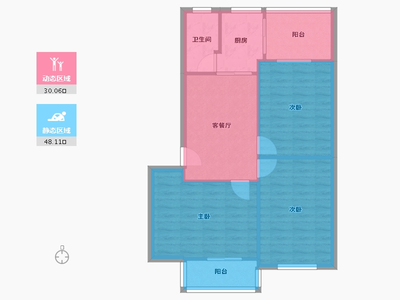 河北省-石家庄市-商业厅宿舍-71.17-户型库-动静分区