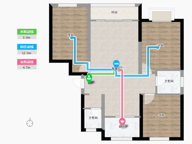 甘肃省-陇南市-林和苑-79.40-户型库-动静线