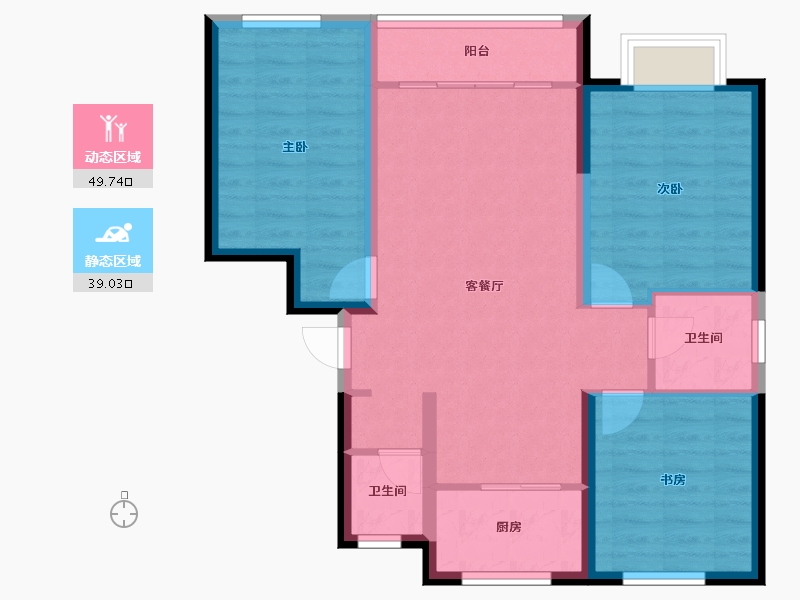 甘肃省-陇南市-林和苑-79.40-户型库-动静分区