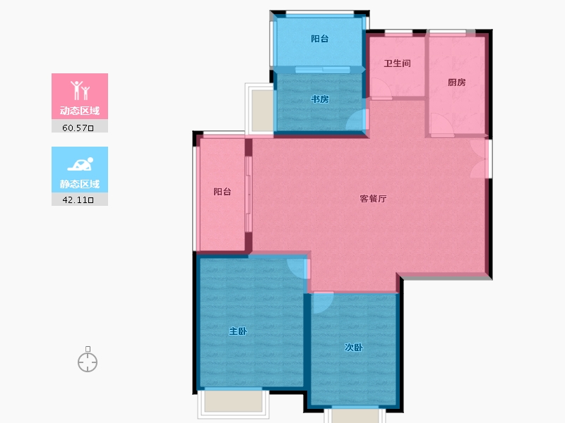 江苏省-南京市-滨江雅园-92.88-户型库-动静分区