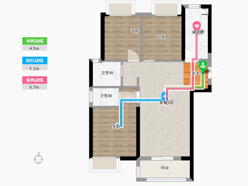 湖北省-武汉市-绿地大都会-68.77-户型库-动静线