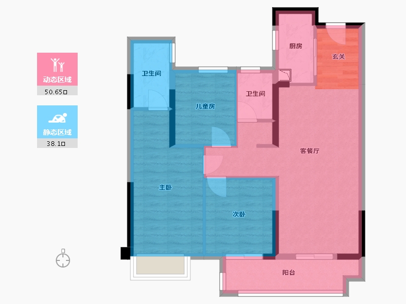 湖北省-武汉市-武汉碧云天-78.91-户型库-动静分区