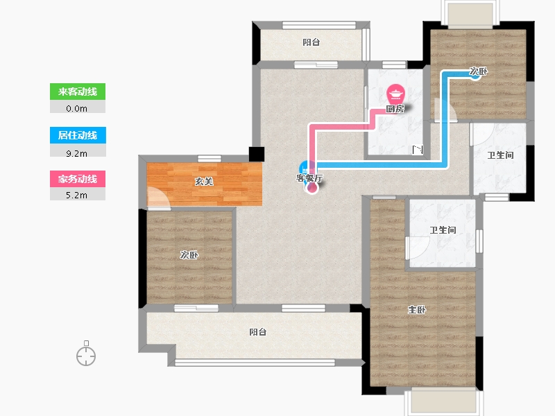 河南省-南阳市-新野一品金麟府-104.61-户型库-动静线