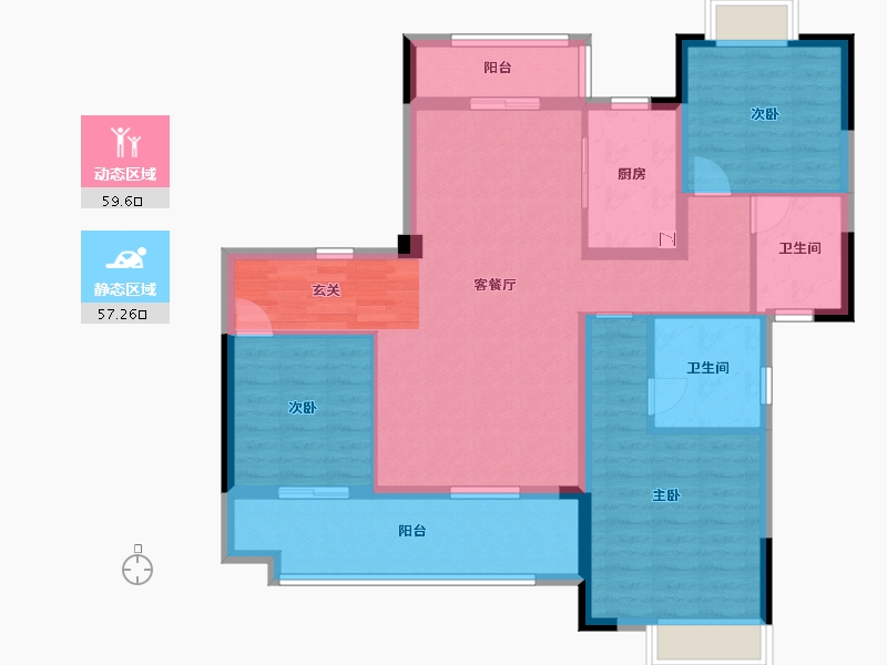 河南省-南阳市-新野一品金麟府-104.61-户型库-动静分区