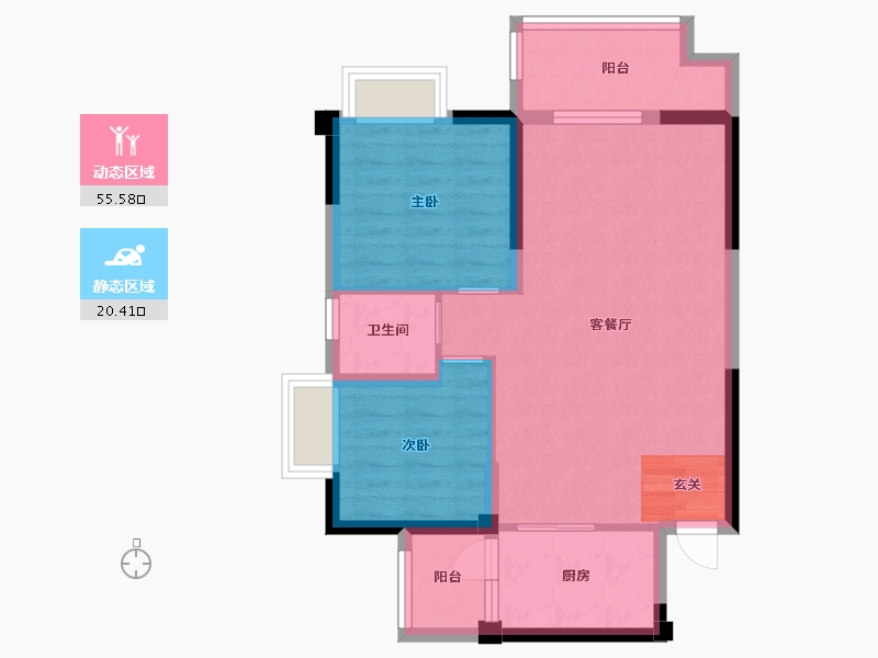 广西壮族自治区-钦州市-海慧春天国际社区-68.11-户型库-动静分区