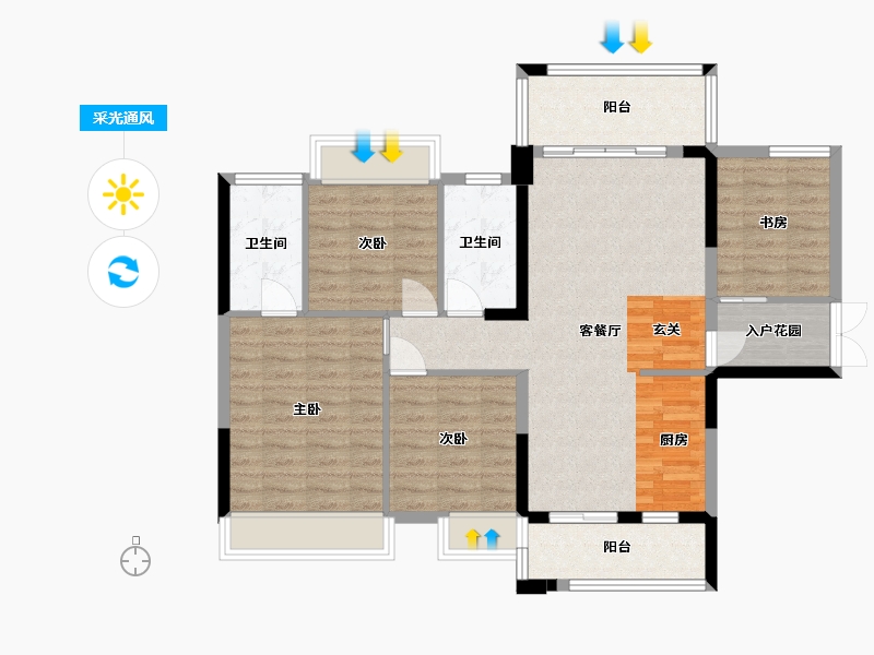 广西壮族自治区-钦州市-浦北晨华城市广场-99.65-户型库-采光通风