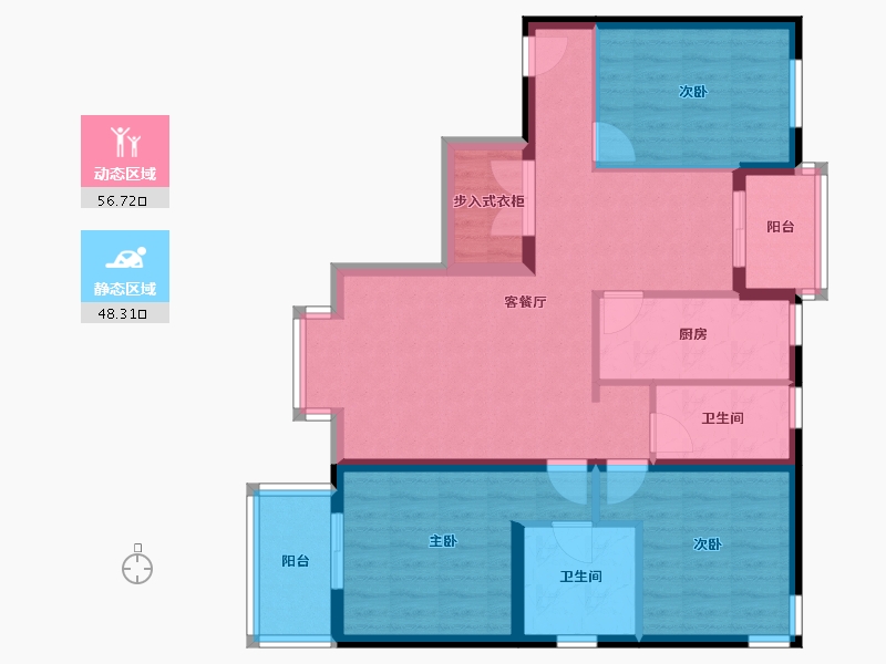 北京-北京市-翠城馨园-93.45-户型库-动静分区