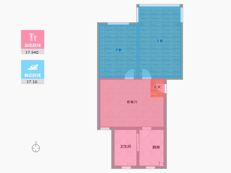 上海-上海市-杨泰苑-66.94-户型库-动静分区