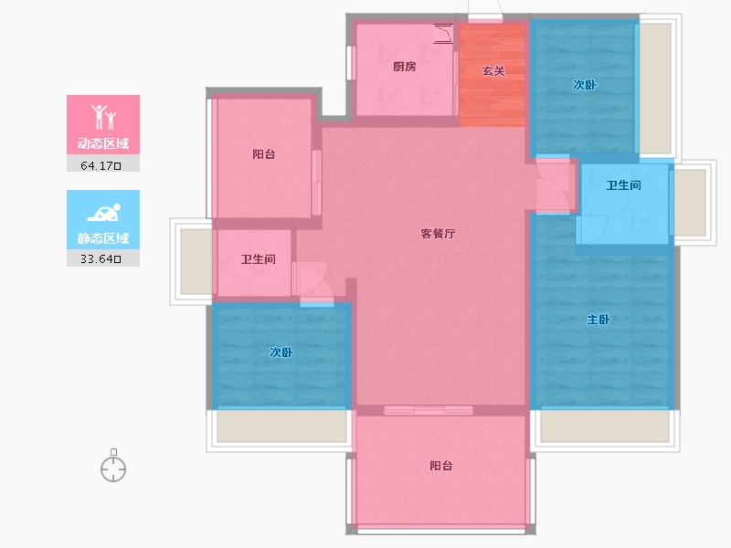 四川省-绵阳市-三汇・四季公园-86.38-户型库-动静分区